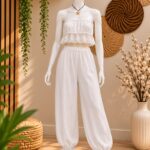 CONJUNTO TOP + PANTALON PUÑO ENCAJE