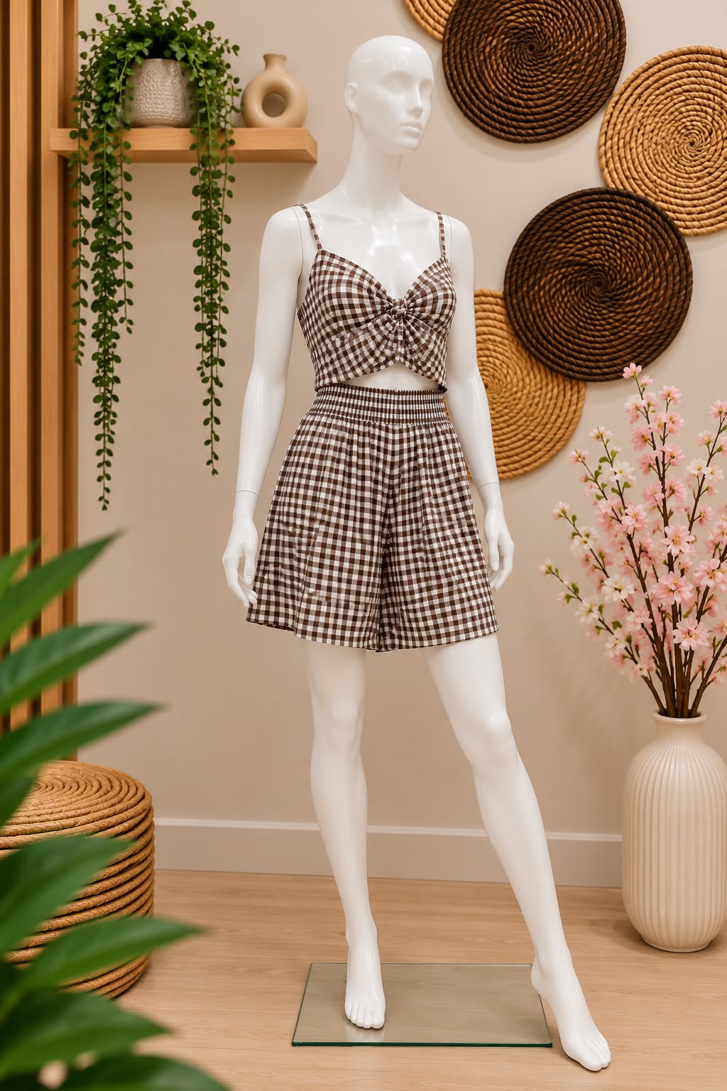 WhatsApp Image 2026-10-17 at 12.18.24 CONJUNTO CORTO TOP + SHORT VICHY - Imagen 1