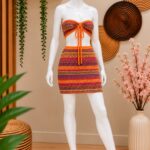 CONJUNTO TOP + FALDA CORTA AZTECA