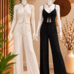 CONJUNTO TOP + PANTALON NIDO RAYAS